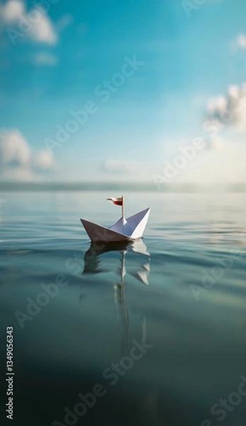 Obraz small paperboat portrait upright