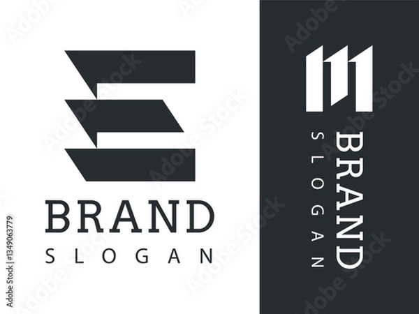 Fototapeta Minimal E letter branding logo template. Unique type E letter logo template.