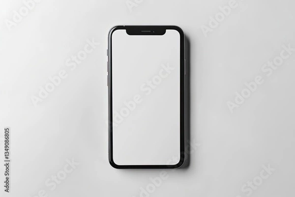 Fototapeta Modern Smartphone with Blank White Screen for App Design Mockup