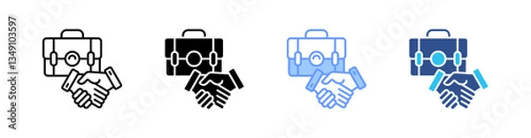 Obraz Cooperation Multi Style Icon Set Vector 