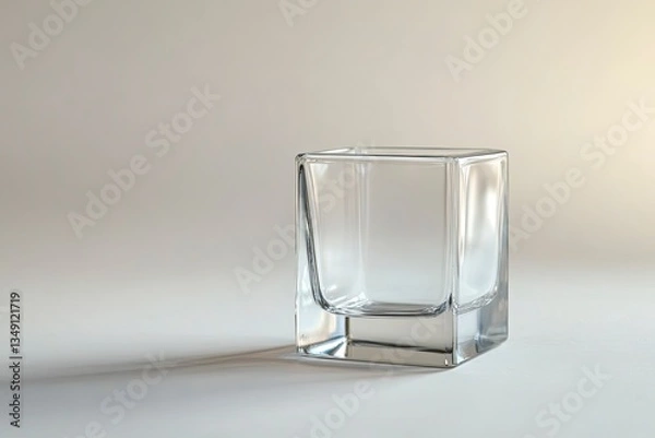 Obraz Empty Square Glass Vase Simple Still Life Photography Studio Lighting