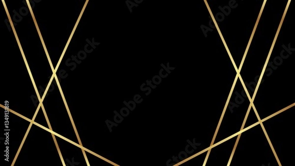 Obraz BLACK ABSTRACT BACKGROUND WITH GOLD LINE