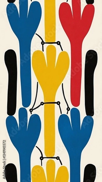 Obraz Connected Hands Abstract Art.