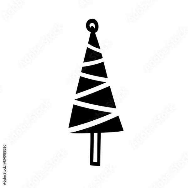 Fototapeta シンプルなクリスマスツリーのイラスト素材