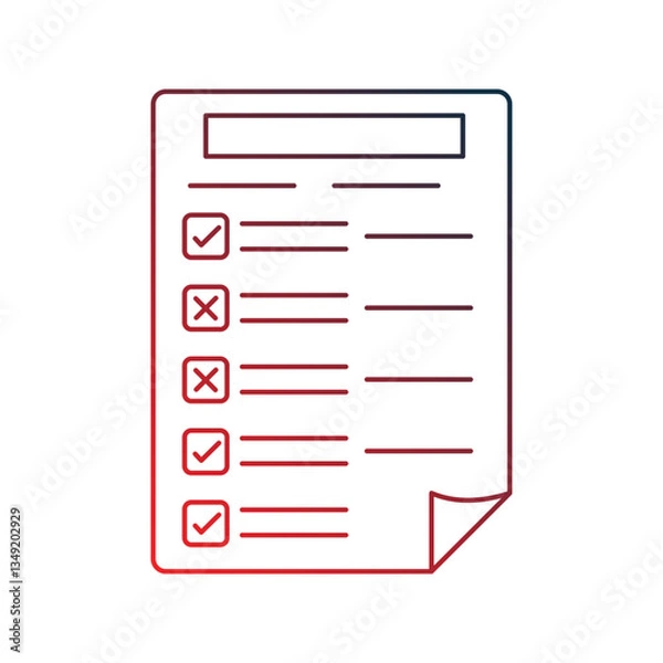 Fototapeta Test gradient outline icon with white background vector stock illustration