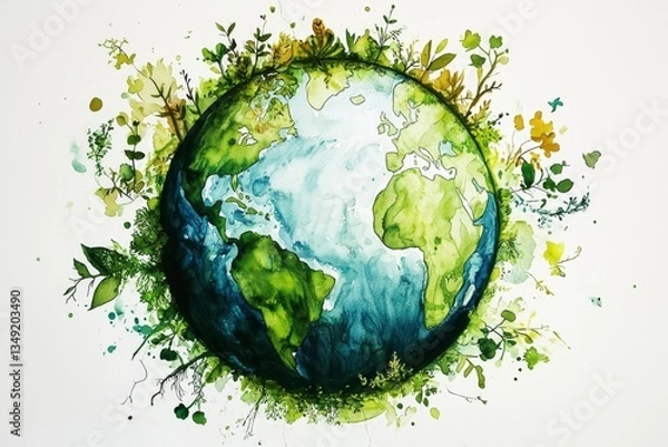 Obraz Symbolic illustration focused on nature and sustainability. 