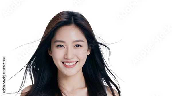 Fototapeta ロングヘアーの日本人女性