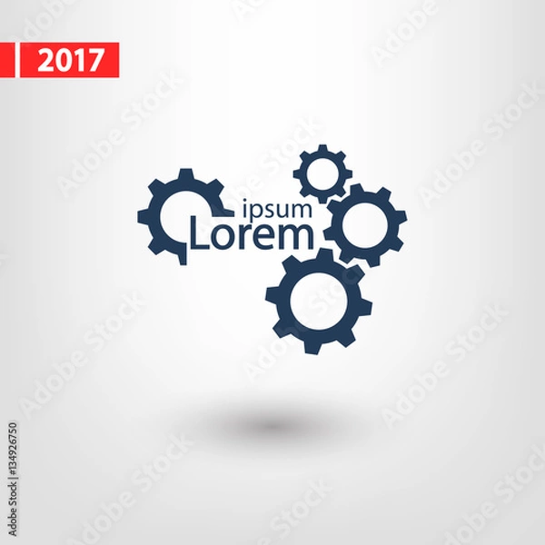 Fototapeta gears icon, vector illustration. Flat design style 