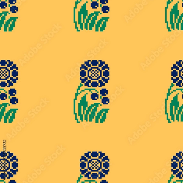 Fototapeta Abstract ethnic geometric pattern design for background or wallpaper Seamless pattern in tribal,folk embroidery,and Mexican style.Aztec geometric art ornament print.Design for carpet,wallpaper, clothi