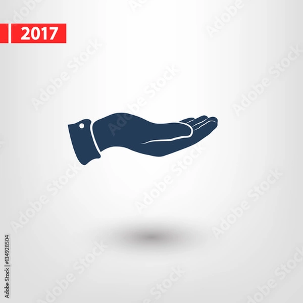 Fototapeta Hand icon, vector illustration. Flat design style