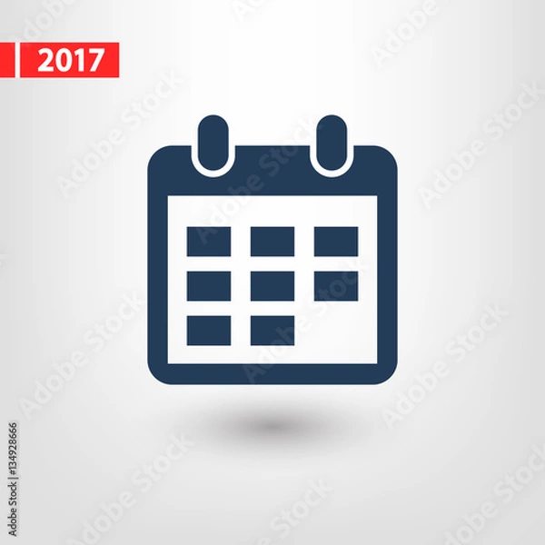 Fototapeta Calendar icon, vector illustration. Flat design style