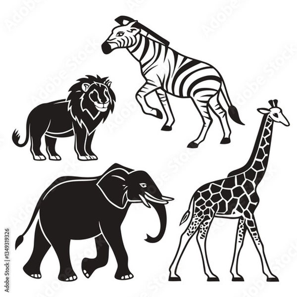 Fototapeta animal-icons-vector-image-back-to-no-background- (4).eps