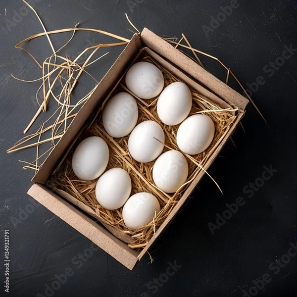 Obraz Raw eggs in a basket