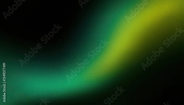 Fototapeta abstract blurred green and yellow light streaks on dark background, soft gradient texture, perfect for background and design

