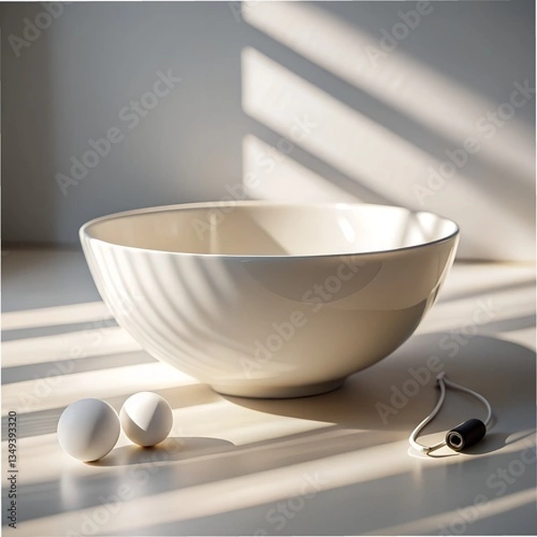 Obraz white bowl on abstract white background