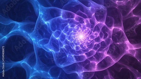 Fototapeta Abstract spiral nebula, vibrant colors, fractal design, digital art, background image, for use in design