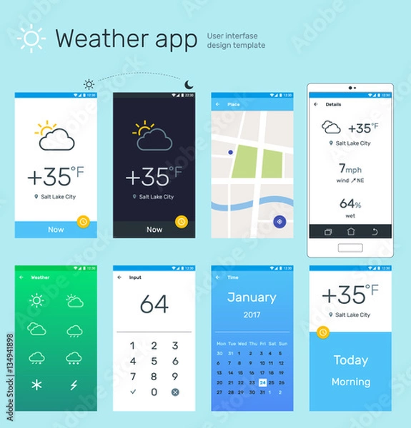 Obraz Weather mobile application screens.
