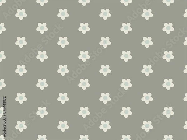 Fototapeta 大人っぽいアースカラーと小花のシームレスパターン背景イラスト