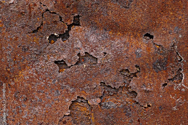 Obraz The metal sheet covered with corrosion