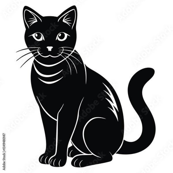 Obraz Elegant Black Cat Silhouette