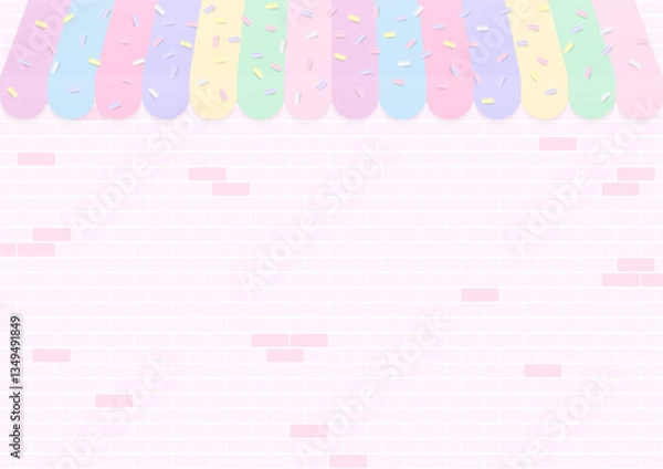 Obraz Pastel shop on brick wall background