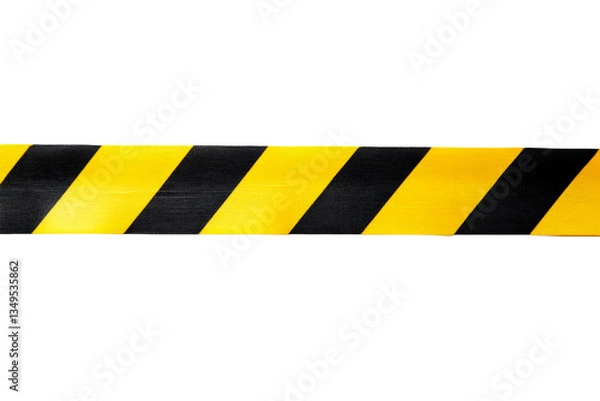 Fototapeta Caution stripes pattern on black background, cut out transparent