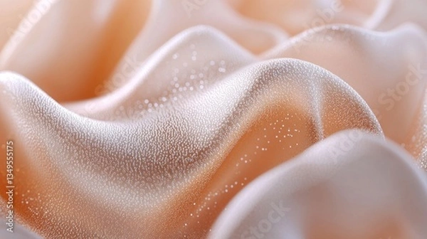 Obraz Abstract peachy fabric texture close-up, wavy surface with subtle dots, soft lighting