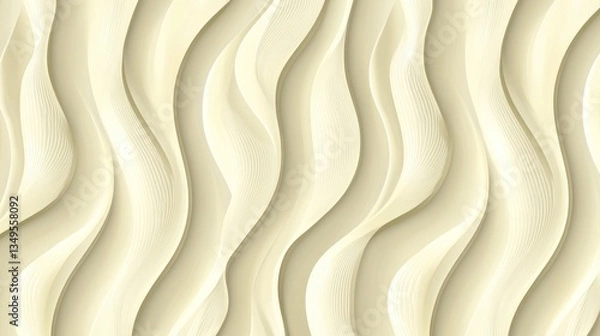 Fototapeta Abstract cream wavy wall pattern background
