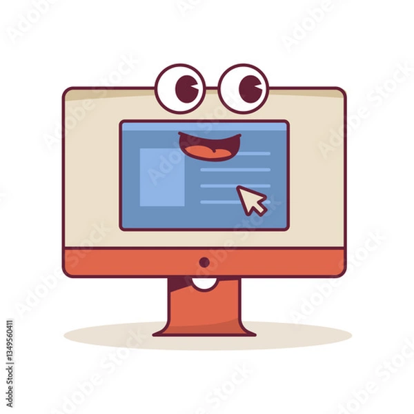 Fototapeta computer monitor groovy character