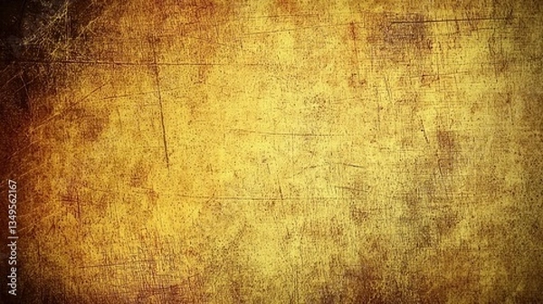 Fototapeta Aged gold surface texture with scratches; vintage background