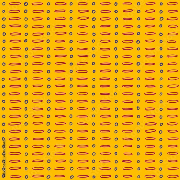 Fototapeta Simple dot and dash sunny pattern, seamless vector background