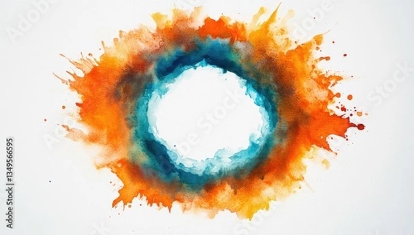 Fototapeta Abstract watercolor circle frame
