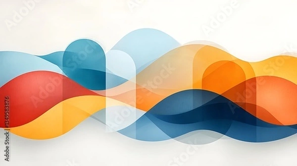 Obraz Abstract colorful wavy shapes background
