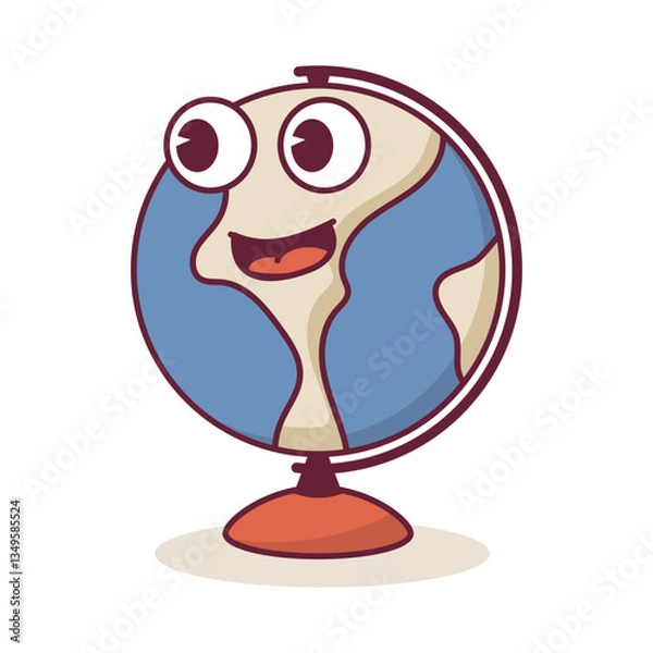 Fototapeta globe geography grovy character