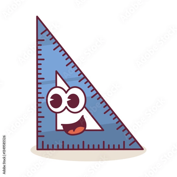 Fototapeta triangle ruler groovy character