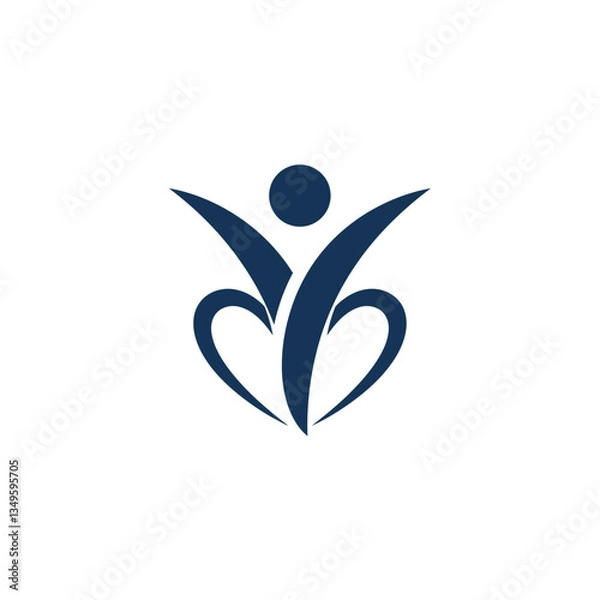 Obraz Abstract Blue Floral Icon. Element for