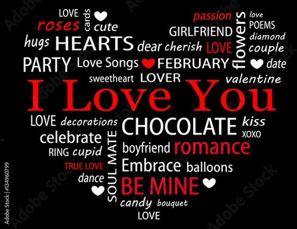 Fototapeta Valentine Word Cloud