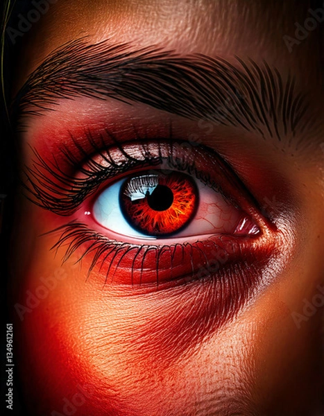 Obraz Red Eye Macro Close