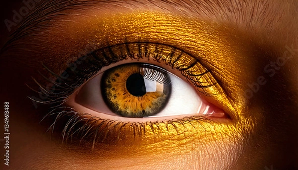 Obraz Gold Eye Macro Close