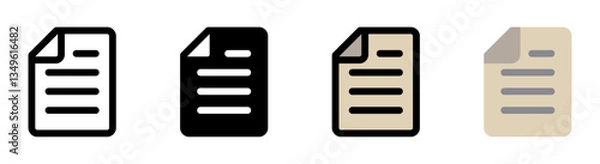 Fototapeta Modern and minimalist file icons. Perfect for document management, office, and productivity applications.