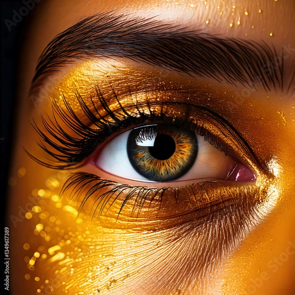 Obraz Gold Eye Macro Close