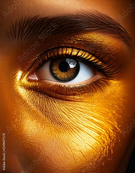 Obraz Gold Eye Macro Close