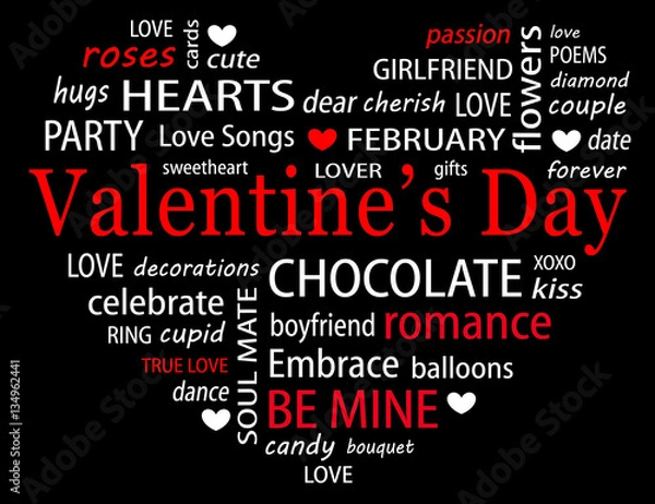 Fototapeta Valentine Word Cloud
