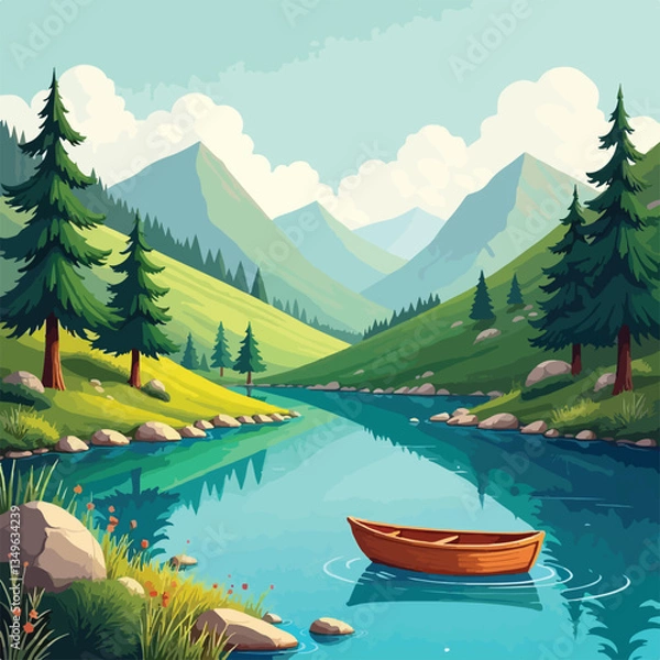 Fototapeta mountain lake in the mountains