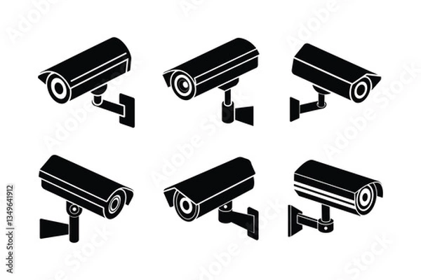 Fototapeta cctv camera icon vector silhouette design