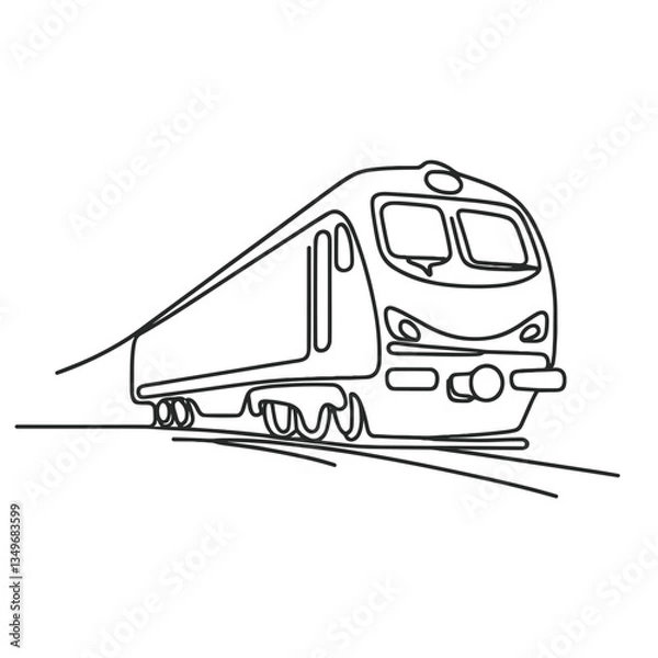 Fototapeta Train illustration in motion on a transparent background