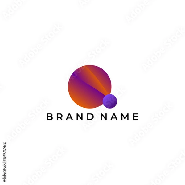 Fototapeta ILLUSTRATION LETTER Q GEOMETRIC LOGO ICON PURPLE ORANGE GRADIENT COLOR TEMPLATE SIMPLE MINIMALIST ELEMENT DESIGN SIMPLE VECTOR GOOD FOR APPS, BRAND 