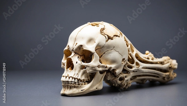 Fototapeta Authentic Bone Isolated on Background for Animal Nutrition and Chewing