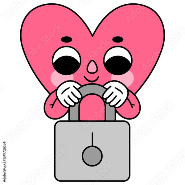 Obraz heart character padlock