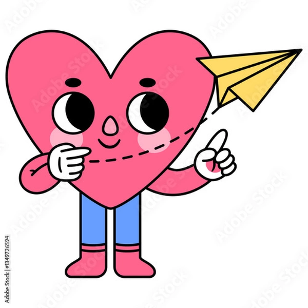 Obraz heart character paper plane